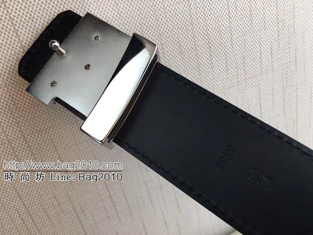LV新款男士皮帶 路易威登精品原單腰帶 lv黑格皮帶  jjp2236